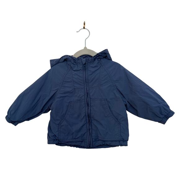 ZARA Baby Blue Hooded Windbreaker Jacket, Nylon, Lightweight Spring Outerwear - Picture 1 of 9
